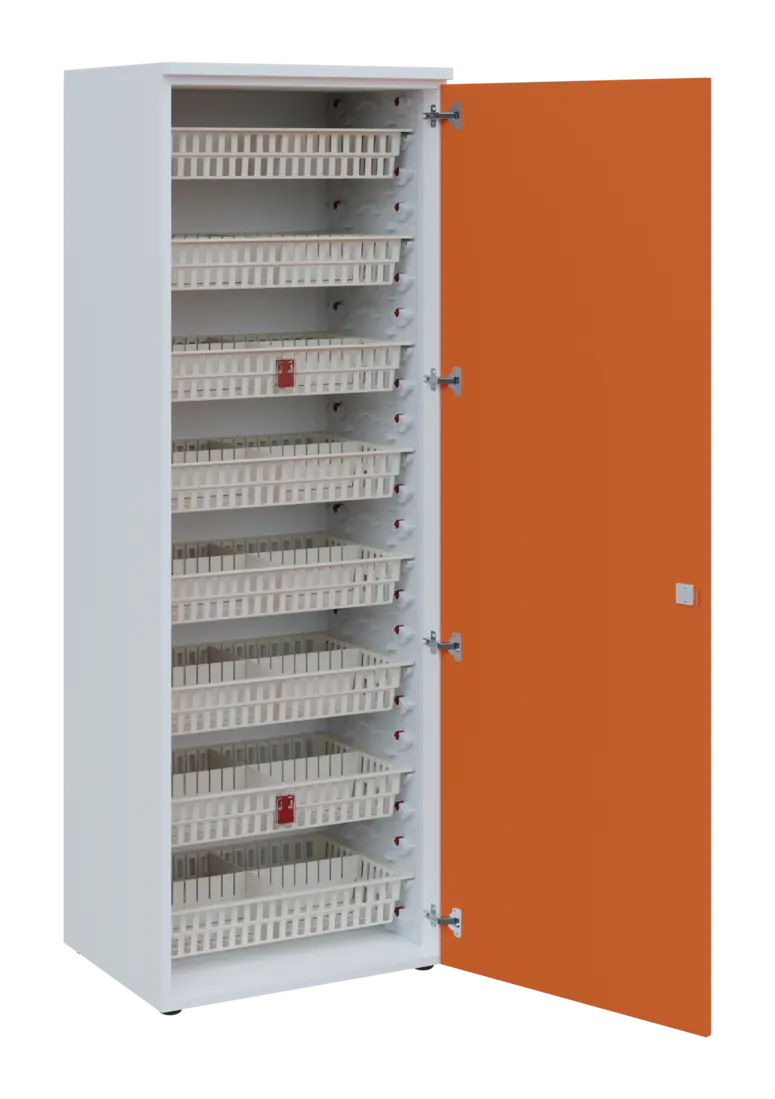 EUROMEDICA D - 66/M ABS skříň léková boxová, 1-dveřová, pravá, 1950x660x535, korpus bílý, dvířka man